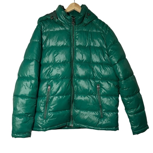 GUESS Kelly Green Men’s Puffer Jacket Size Large - Picture 2 of 14